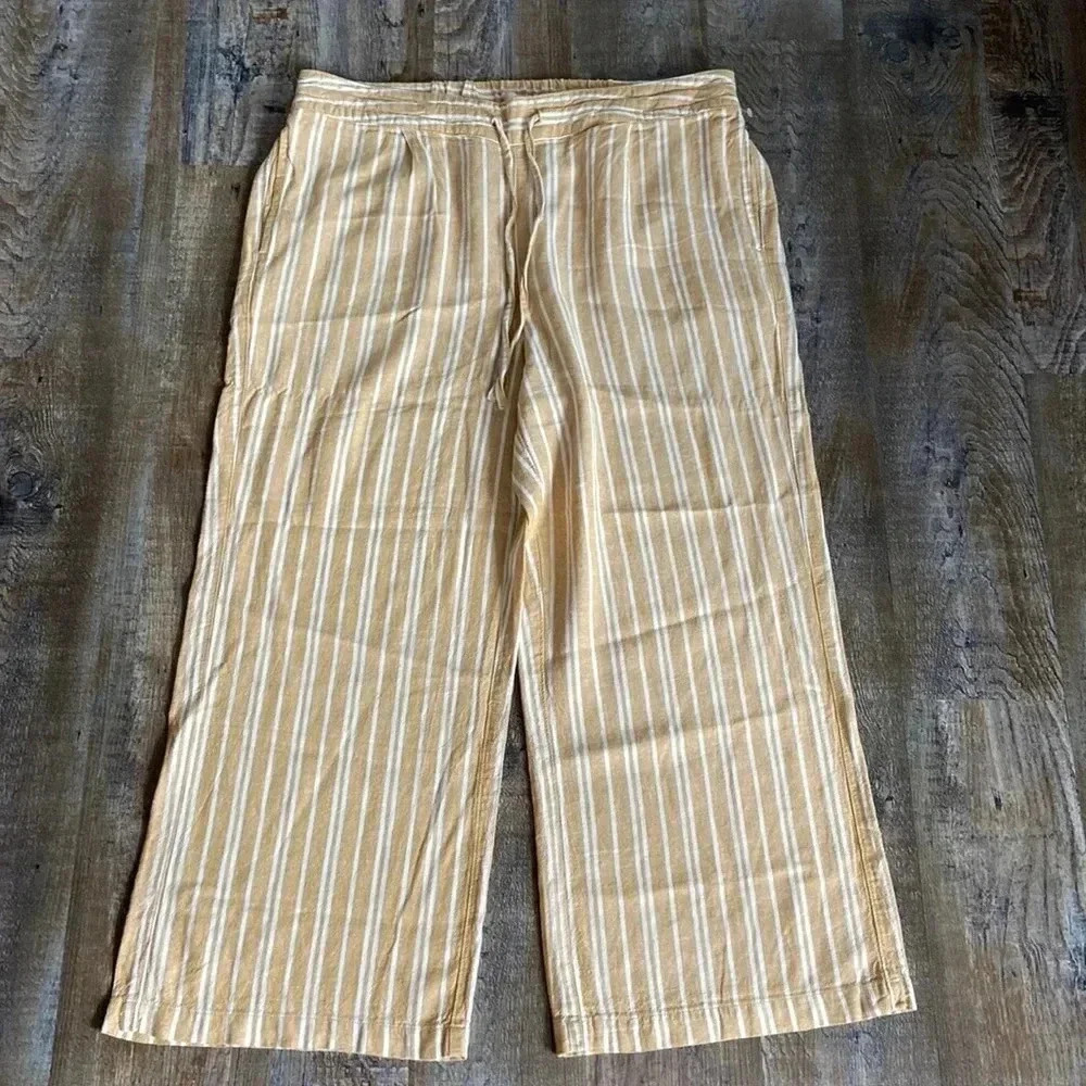 Per se | Linen Blend Wide  Leg Capri